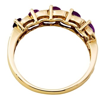 9ct gold Amethyst / Diamond half eternity Ring size L